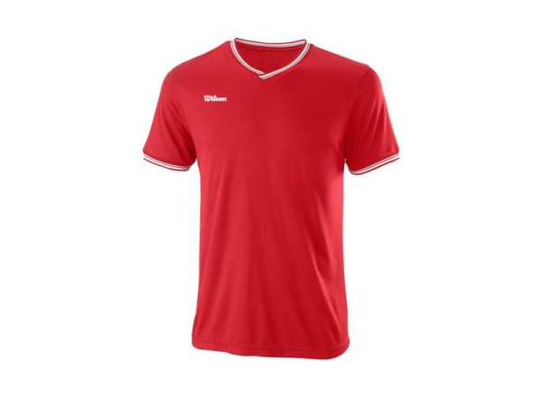 Wilson Herren Team II High V-Neck Tennisshirt rot