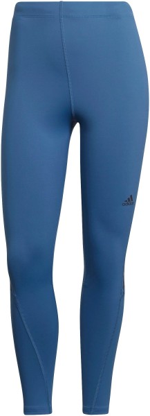 Adidas Damen Run Icons 3 Stripes Lauftight Leggings blau
