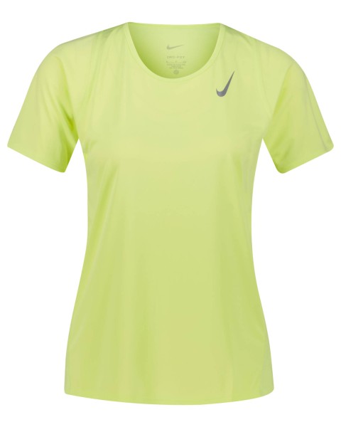 Nike Damen Dri-Fit Race Short Sleeve Top Laufshirt neon grün