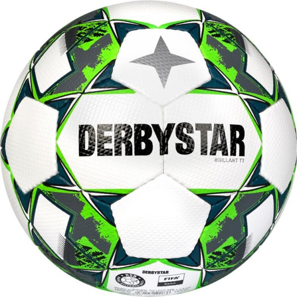 Derbystar Brillant TT v22 Gr. 5 Fußball Trainingsball weiß-grün-schwarz