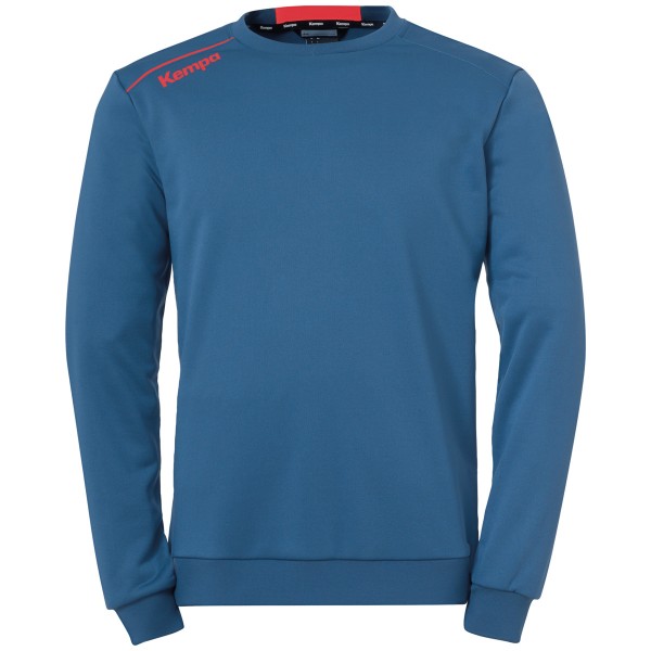 Kempa Herren Player Trainings Top Sweatshirt ice grau-fluo rot