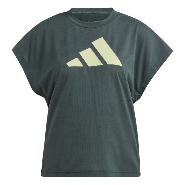 Adidas Damen TI Logo Trainingsshirt Top dunkelgrün-hellgrün
