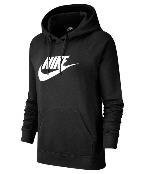 Nike Damen Sportswear Club Fleece Hoodie Kapuzenpullover schwarz-weiß