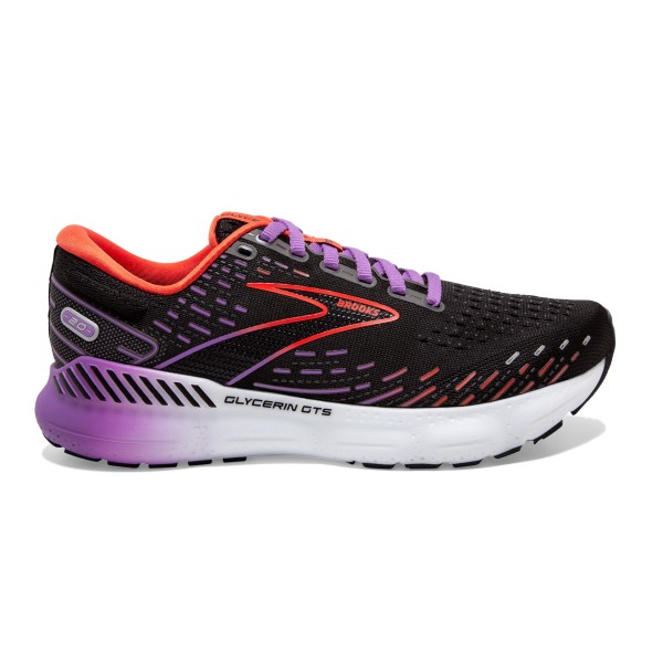 Brooks Damen Glycerin 20 GTS Laufschuh schwarz-lila-rot