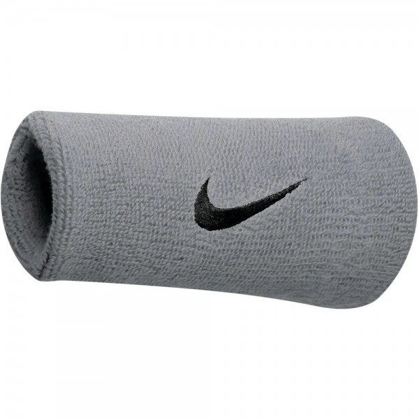 Nike Swoosh Doublewide Wristbands Schweißband grau (2er Pack)