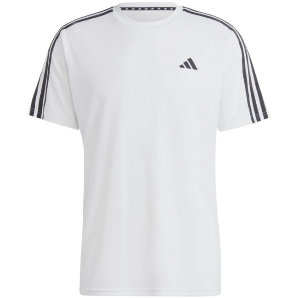 Adidas Herren Train Essentials Base 3-Stripes T-Shirt Sportshirt weiß-schwarz