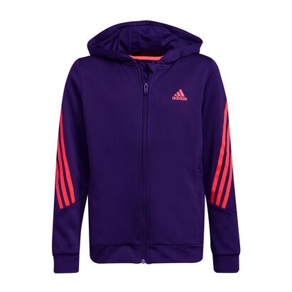 Adidas Jungen Aeroready 3-Streifen Kapuzenjacke Full Zip Hoodie dunkelblau-orange