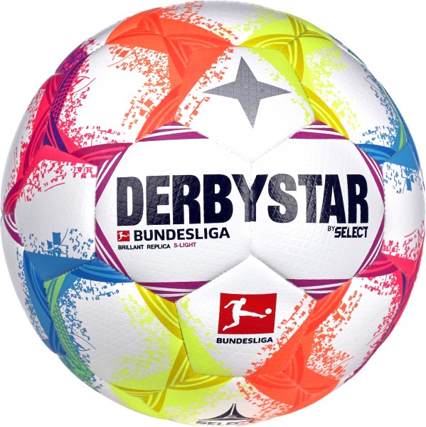 Derbystar Bundesliga Brillant Replica S-Light v22 Trainingsball Fußball Gr. 5 weiß-bunt