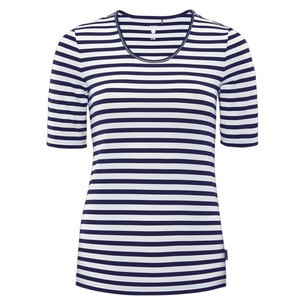 schneider sportswear Damen DESYW-Shirt Freizeitshirt weiß-dunkelblau
