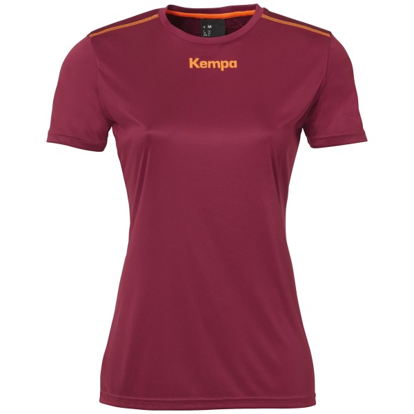 Kempa Damen Poly Shirt deep rot