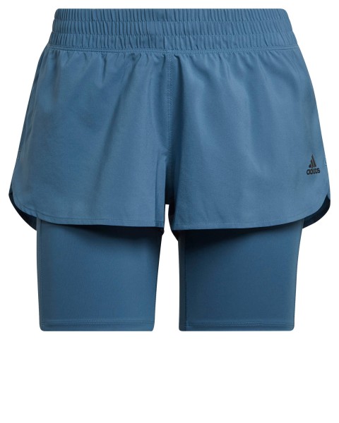 Adidas Damen Run Icons 2in1 Laufshort Funktionsshort blau