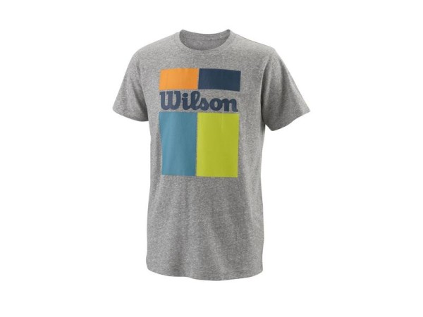 Wilson Jungen Grid Tech Tennisshirt Trainingsshirt grau