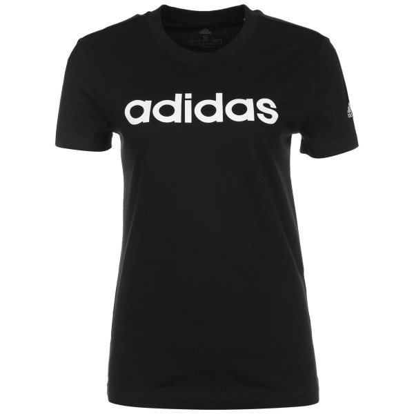 Adidas Damen Linear T-Shirt Freizeitshirt schwarz-weiß