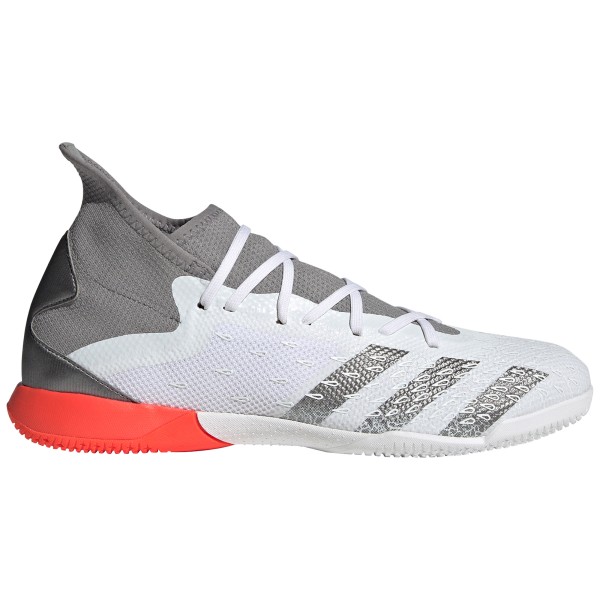 Adidas Herren Predator Freak.3 IN Fußballschuh Hallenschuh weiß-grau-rot-schwarz
