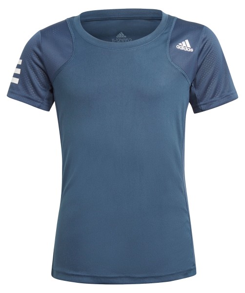 Adidas Mädchen Club Tennisshirt T-Shirt blau-weiß