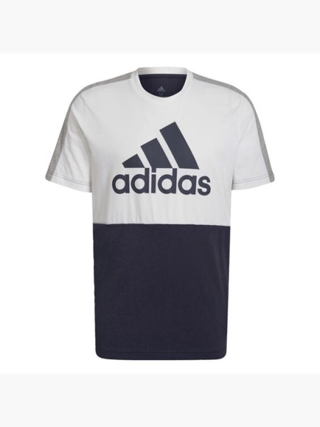 Adidas Herren Tee T-Shirt Freizeitshirt blau-weiß