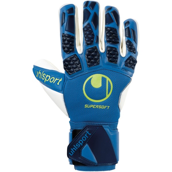 Uhlsport Hyperact Supersoft HN Torwarthandschuhe blau-weiß-gelb