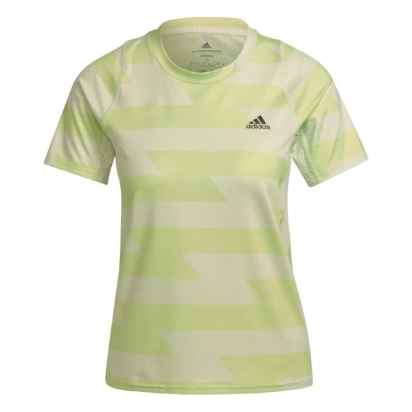 Adidas Damen Run Fast Allover Print Laufshirt Funktionsshirt limette/grün