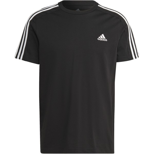 Adidas Herren Essentials 3 Streifen T-Shirt Sportshirt schwarz-weiß