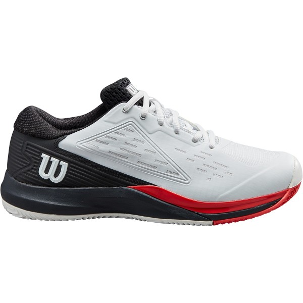 Wilson Herren Rush Pro Ace Clay Tennisschuh Sandplatzschuh weiß-schwarz-rot