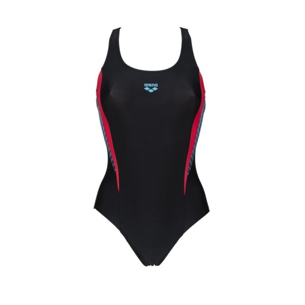 Arena Damen Threefold V Back One Piece Badeanzug schwarz