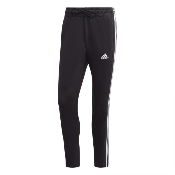 Adidas Herren 3 Streifen Single Jersey Tapered Open Trainingshose Freizeithose schwarz-weiß