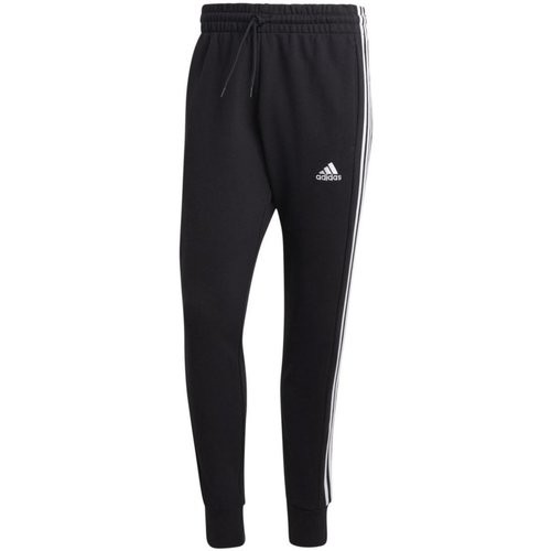Adidas Herren 3-Stripes French Terry Tapered Cuff Sporthose Trainingshose schwarz-weiß
