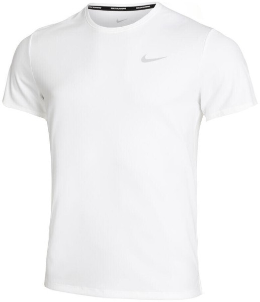 Nike Herren Dri-Fit UV Miler Laufshirt Sportshirt weiß